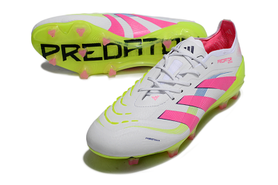 Adidas Predator Elite 25 FG Firm Ground Soccer Cleats - White/Pink/Yellow