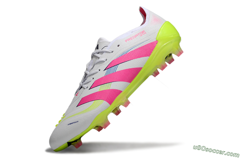 Adidas Predator Elite 25 FG Firm Ground Soccer Cleats - White/Pink/Yellow 4