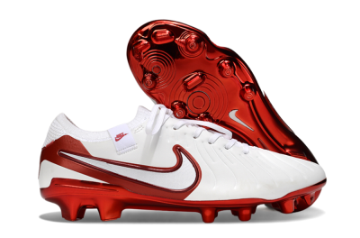 Nike Tiempo Legend 10 Elite FG Firm Ground Soccer Cleats - White/Red