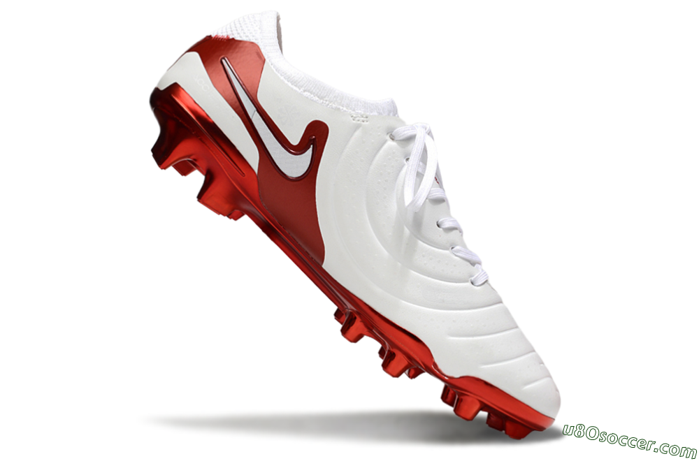 Nike Tiempo Legend 10 Elite FG Firm Ground Soccer Cleats - White/Red 4