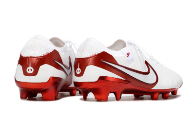 Nike Tiempo Legend 10 Elite FG Firm Ground Soccer Cleats - White/Red
