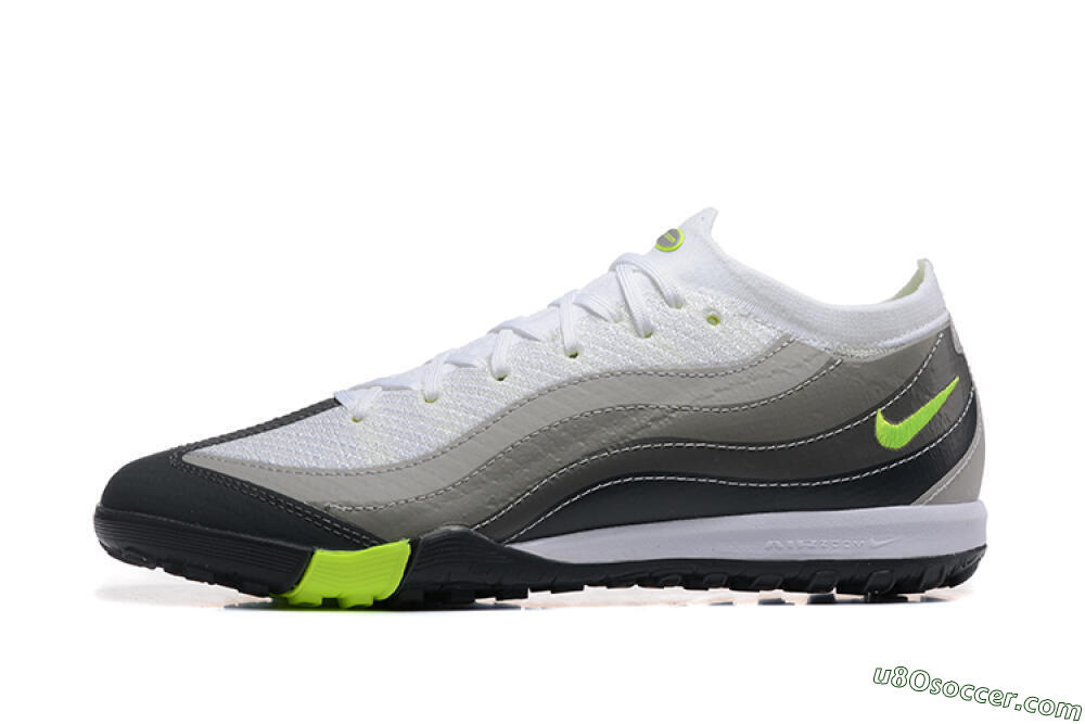 Nike Air Zoom Mercurial Vapor 16 Elite TF Artificial Turf Soccer Shoes - White/Grey/Yellow 2