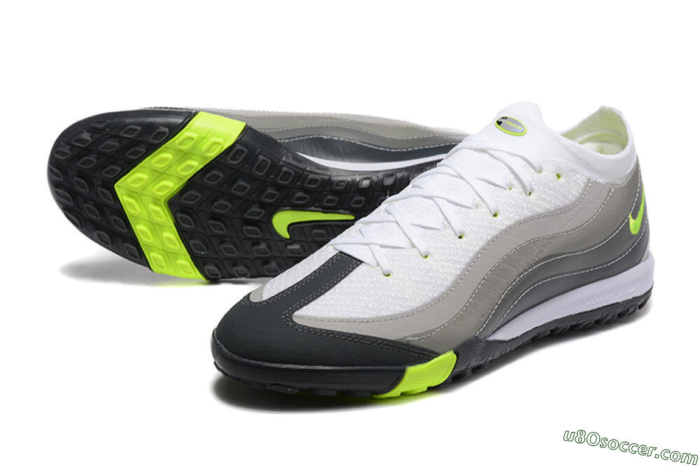Nike Air Zoom Mercurial Vapor 16 Elite TF Artificial Turf Soccer Shoes - White/Grey/Yellow 3