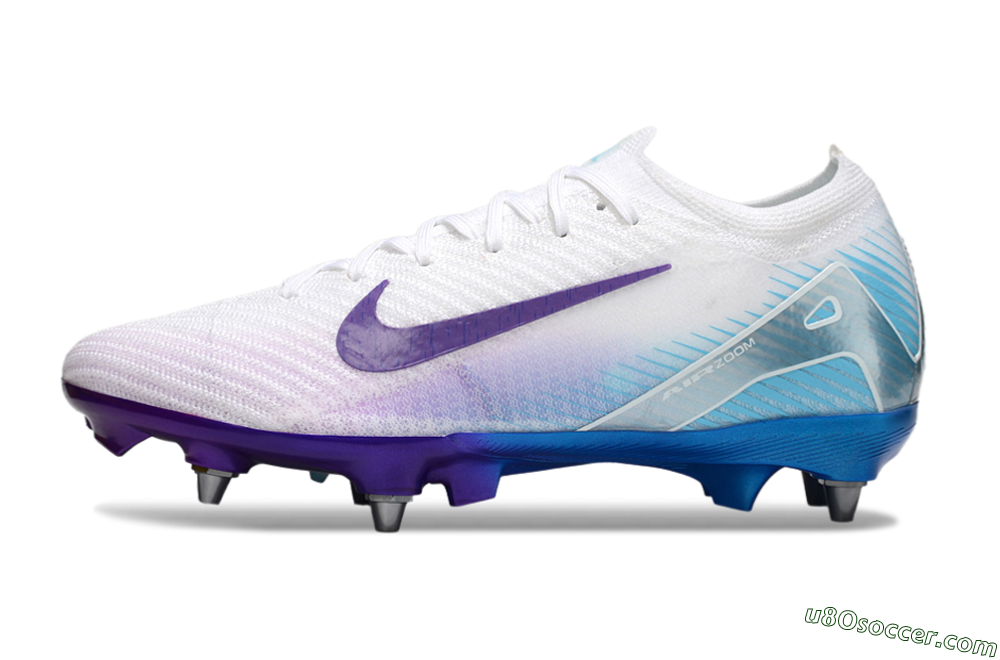 Nike Air Zoom Mercurial Vapor 16 Elite SG Soft Ground Soccer Cleats - White/Purple/Jade 2