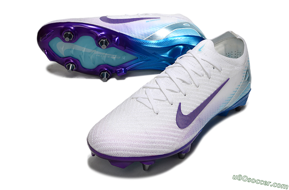 Nike Air Zoom Mercurial Vapor 16 Elite SG Soft Ground Soccer Cleats - White/Purple/Jade 3