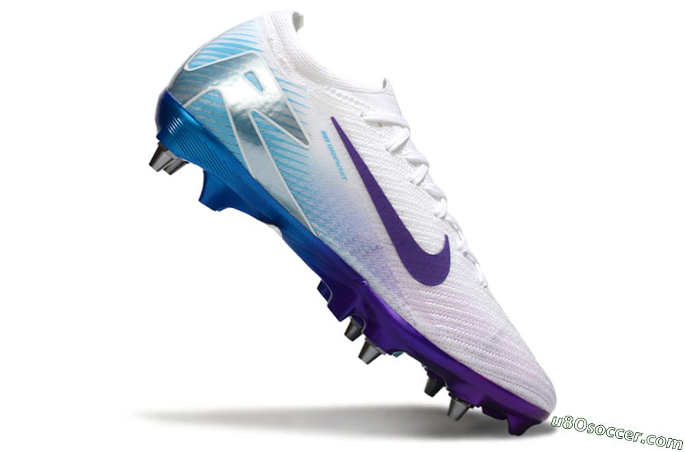 Nike Air Zoom Mercurial Vapor 16 Elite SG Soft Ground Soccer Cleats - White/Purple/Jade 4