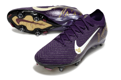 Nike Air Zoom Mercurial Vapor 16 Elite SG Soft Ground Soccer Cleats - Purple/White/Gold