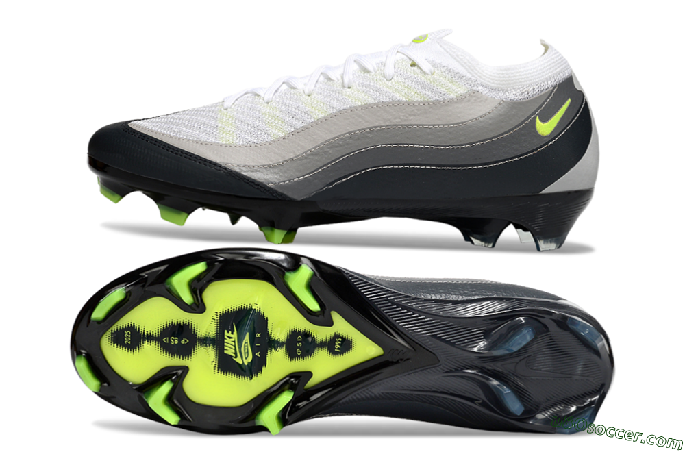 Nike Air Zoom Mercurial Vapor 16 Elite FG Firm Ground Soccer Cleats - White/Grey/Yellow 0