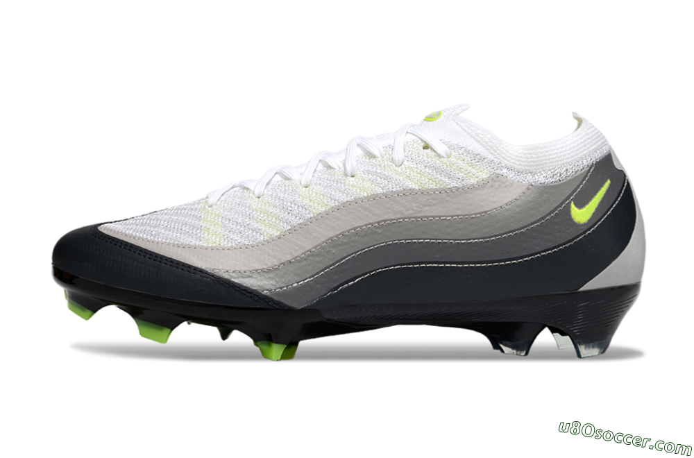 Nike Air Zoom Mercurial Vapor 16 Elite FG Firm Ground Soccer Cleats - White/Grey/Yellow 2