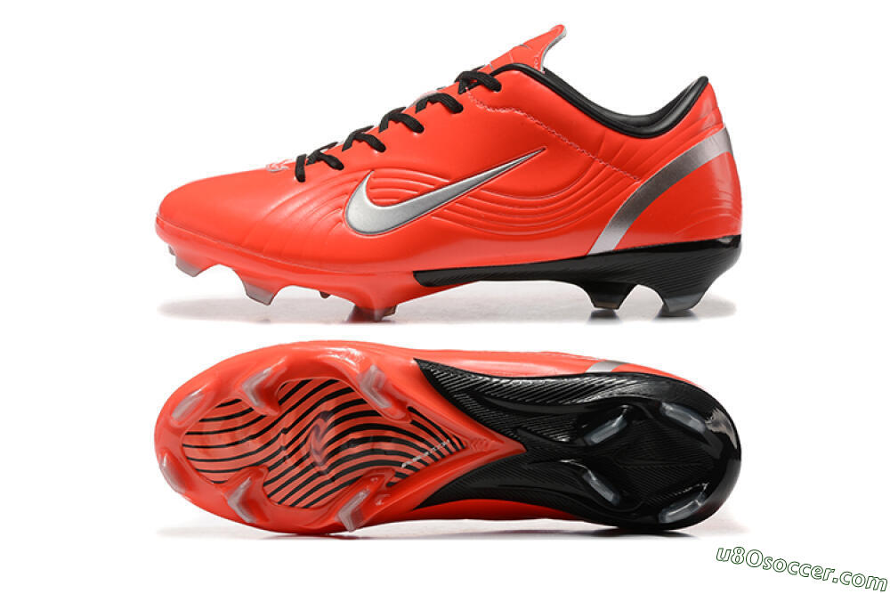Nike Air Zoom Mercurial Vapor 1 Elite FG Firm Ground Soccer Cleats - Red/Silver 0