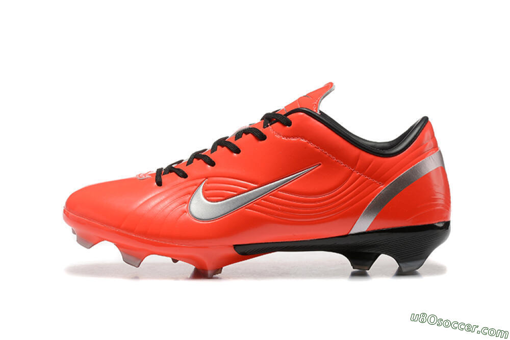 Nike Air Zoom Mercurial Vapor 1 Elite FG Firm Ground Soccer Cleats - Red/Silver 2