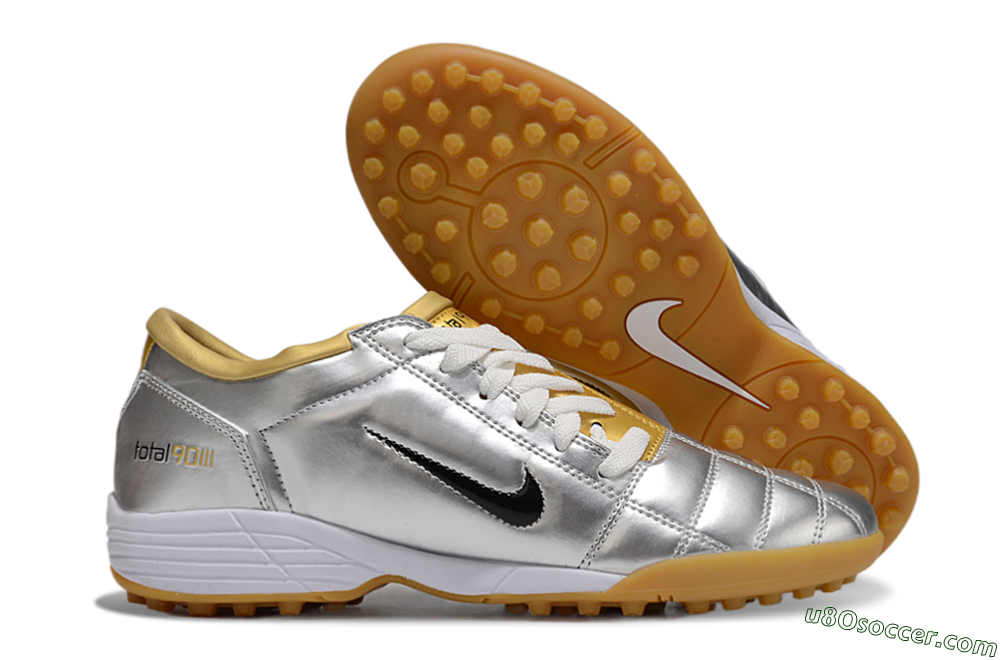 Nike Total 90 III TF Artificial Turf Soccer Shoes - Silver/Black/White 1