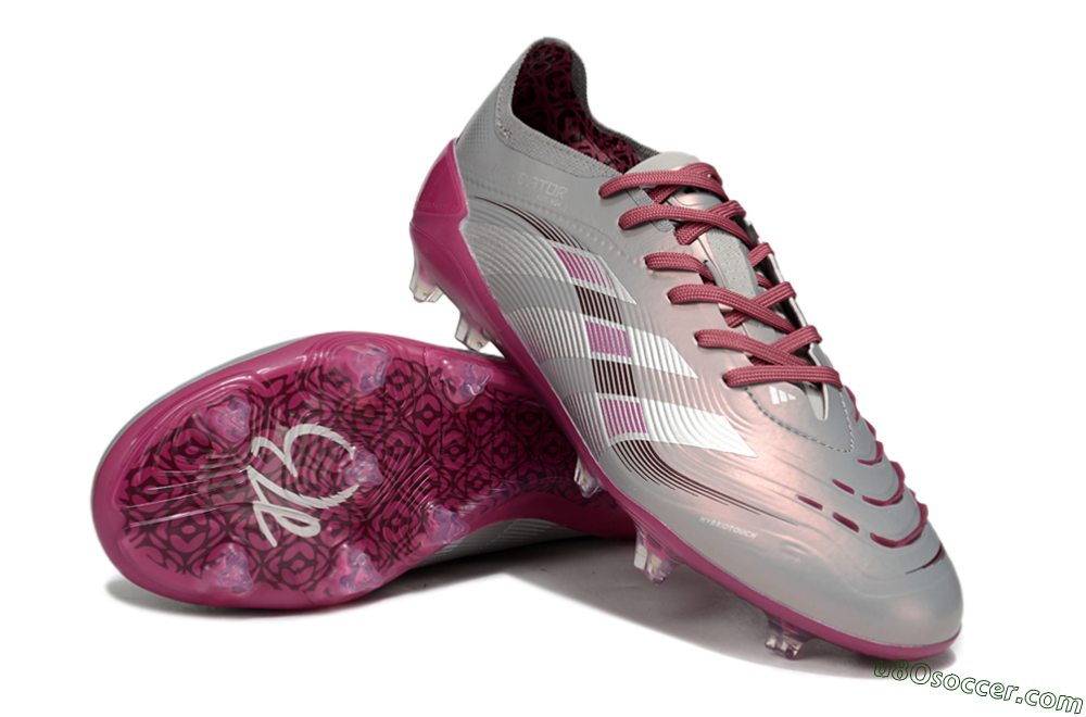 Adidas Predator 25 Elite FG Firm Ground Soccer Cleats - Grey/Silver/Red 3