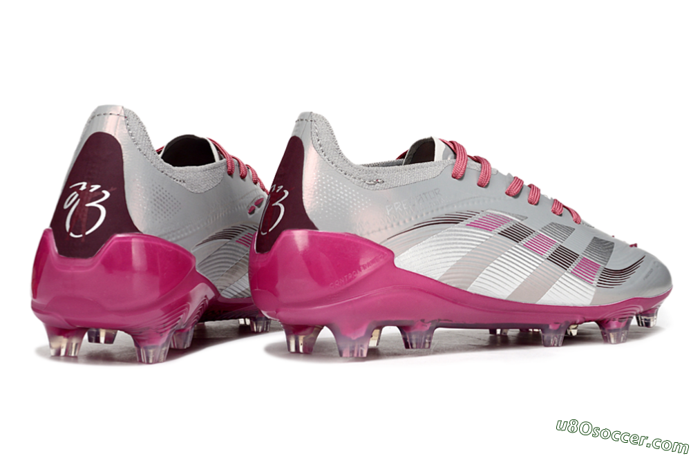 Adidas Predator 25 Elite FG Firm Ground Soccer Cleats - Grey/Silver/Red 6