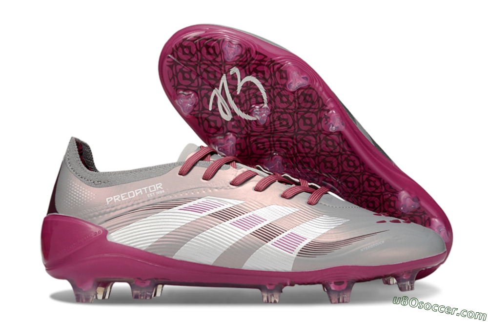 Adidas Predator 25 Elite FG Firm Ground Soccer Cleats - Grey/Silver/Red 1