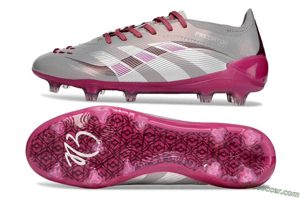 Adidas Predator 25 Elite FG Firm Ground Soccer Cleats - Grey/Silver/Red 0
