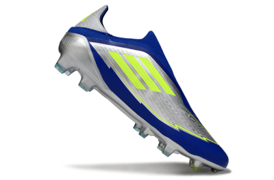 Messi x Adidas F50+ Elite FG Firm Ground Soccer Cleats - Silver/Blue/Yellow