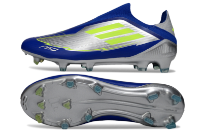 Messi x Adidas F50+ Elite FG Firm Ground Soccer Cleats - Silver/Blue/Yellow