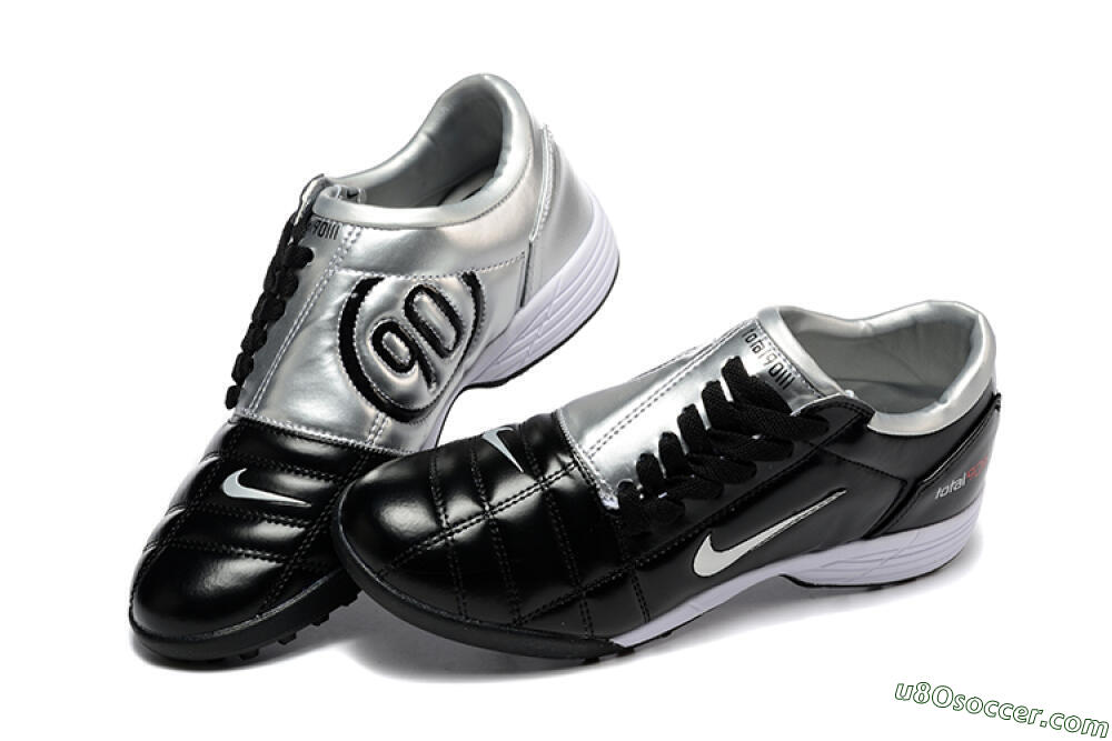 Nike Total 90 III TF Artificial Turf Soccer Shoes - Black/Silver/White 6
