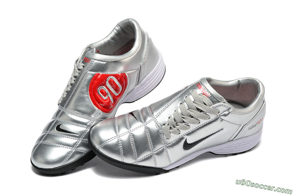 Nike Total 90 III TF Artificial Turf Soccer Shoes - Silver/Black/White 6