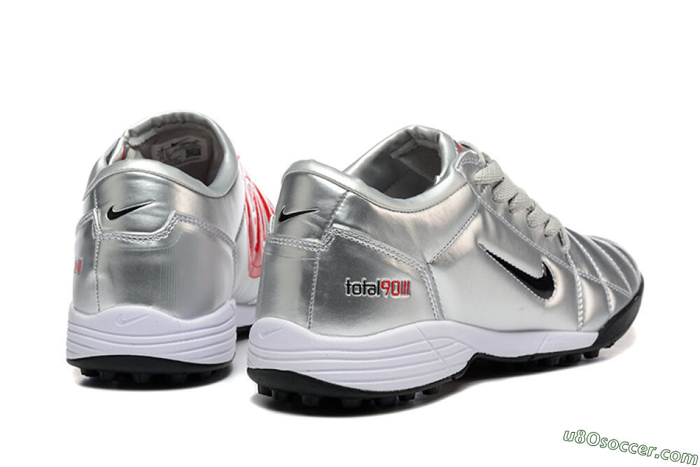 Nike Total 90 III TF Artificial Turf Soccer Shoes - Silver/Black/White 9