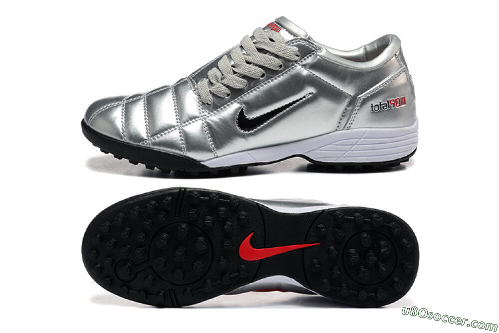 Nike Total 90 III TF Artificial Turf Soccer Shoes - Silver/Black/White 0