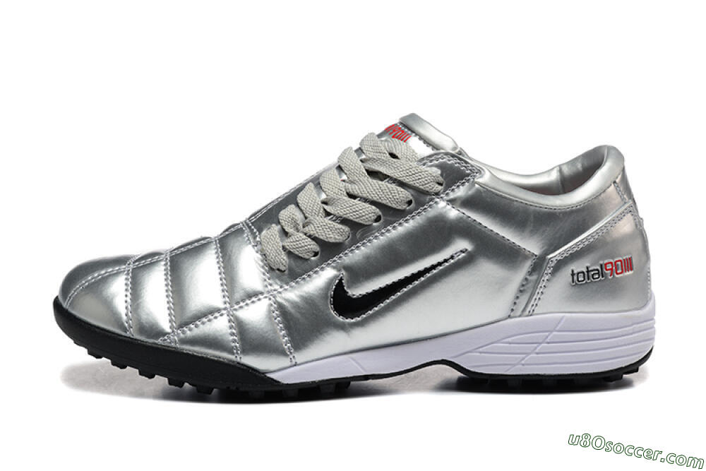Nike Total 90 III TF Artificial Turf Soccer Shoes - Silver/Black/White 2