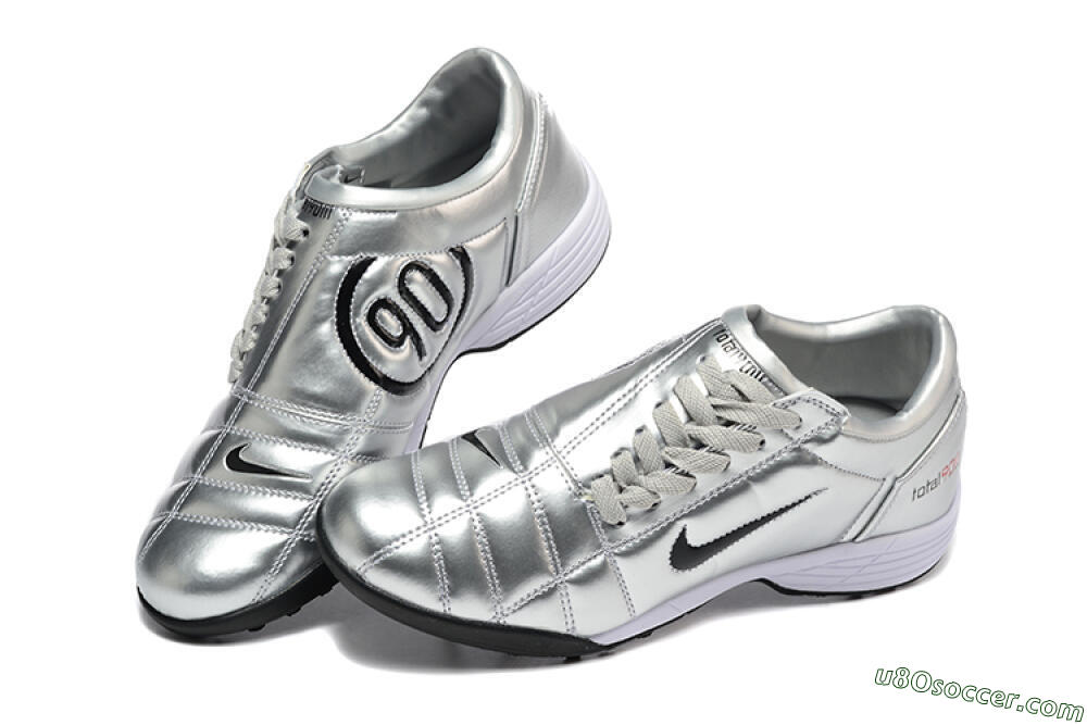 Nike Total 90 III TF Artificial Turf Soccer Shoes - Silver/Black/White 6