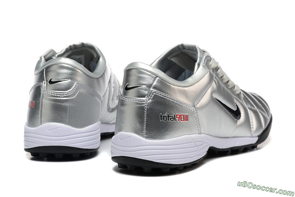 Nike Total 90 III TF Artificial Turf Soccer Shoes - Silver/Black/White 9