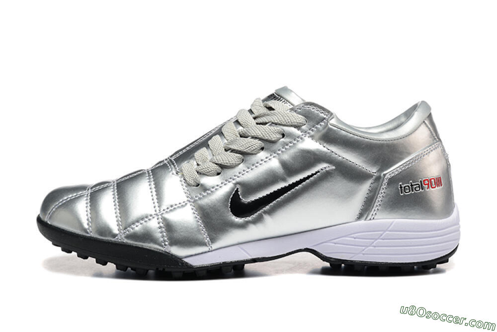 Nike Total 90 III TF Artificial Turf Soccer Shoes - Silver/Black/White 2