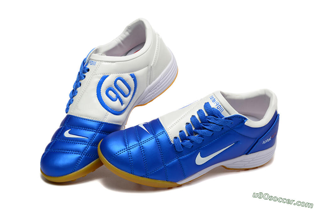 Nike Total 90 III TF Artificial Turf Soccer Shoes - Blue/White/Brown 6