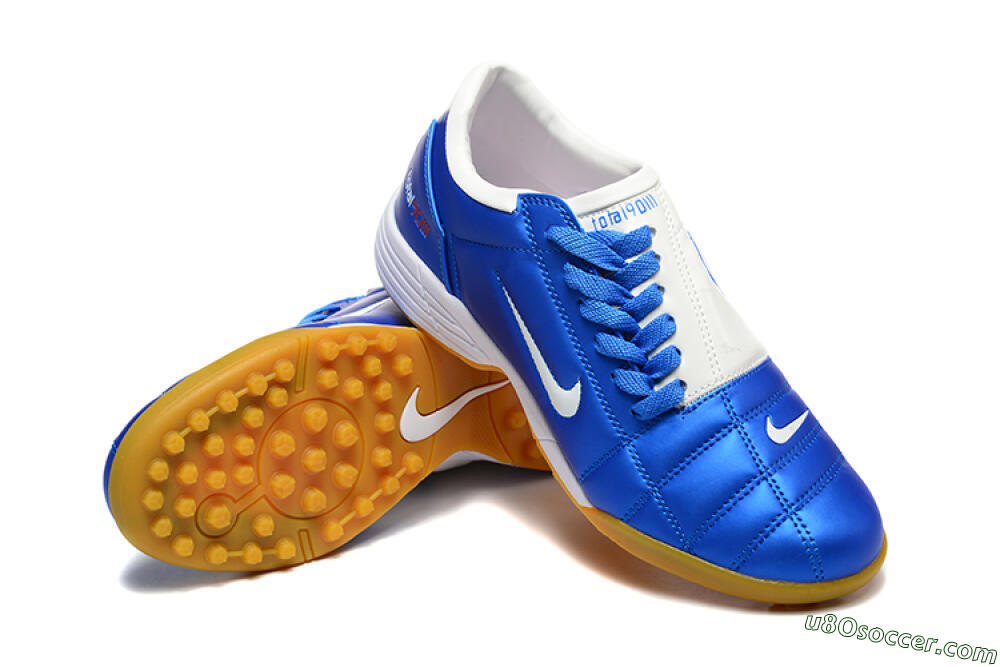 Nike Total 90 III TF Artificial Turf Soccer Shoes - Blue/White/Brown 4