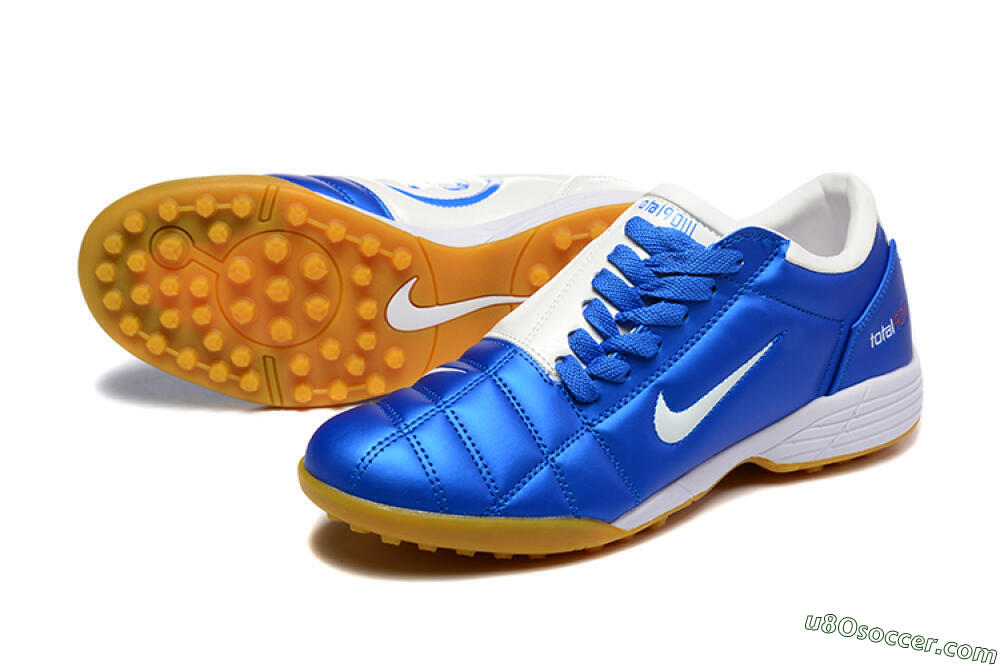 Nike Total 90 III TF Artificial Turf Soccer Shoes - Blue/White/Brown 3