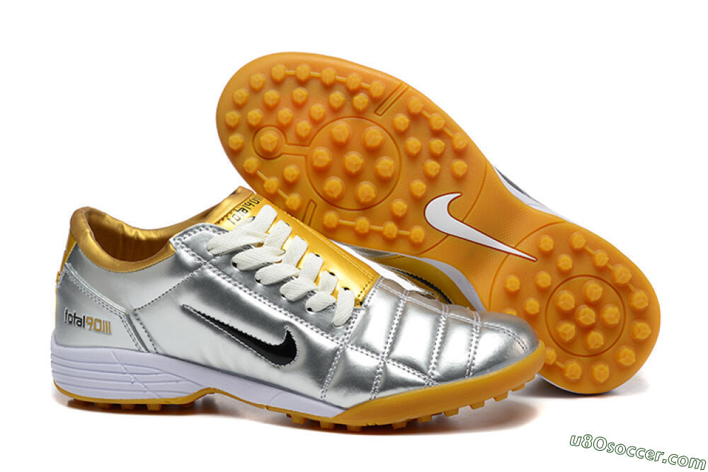 Nike Total 90 III TF Artificial Turf Soccer Shoes - Silver/Black/Yellow 1