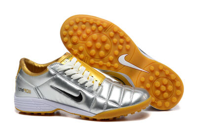 Nike Total 90 III TF Artificial Turf Soccer Shoes - Silver/Black/Yellow