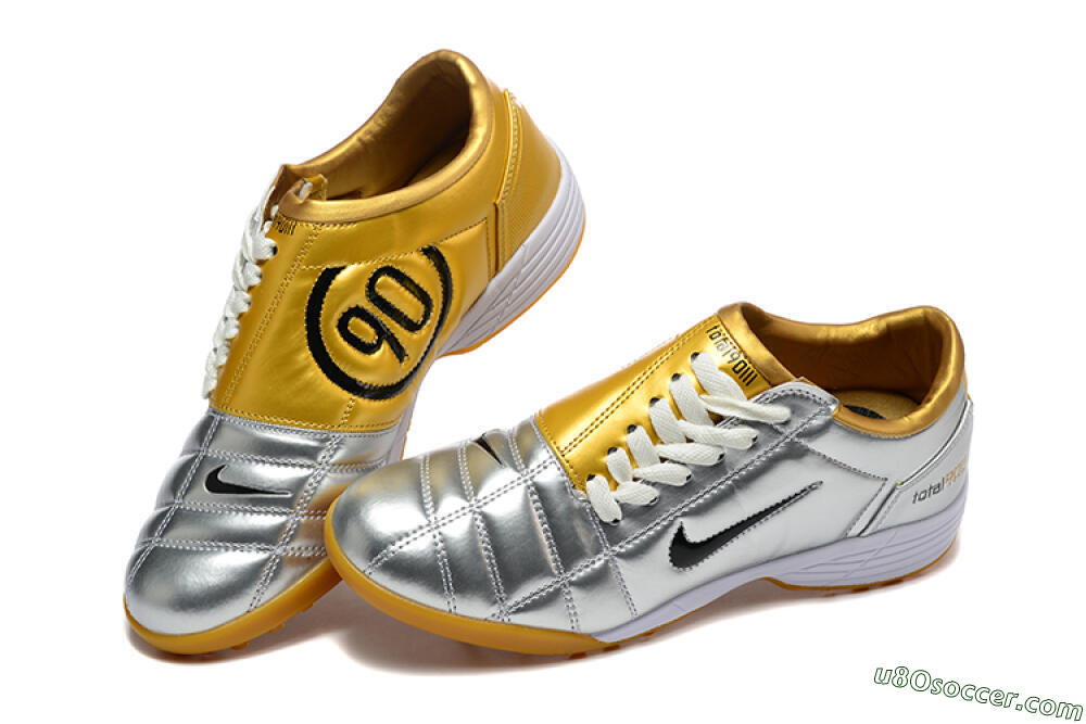 Nike Total 90 III TF Artificial Turf Soccer Shoes - Silver/Black/Yellow 6