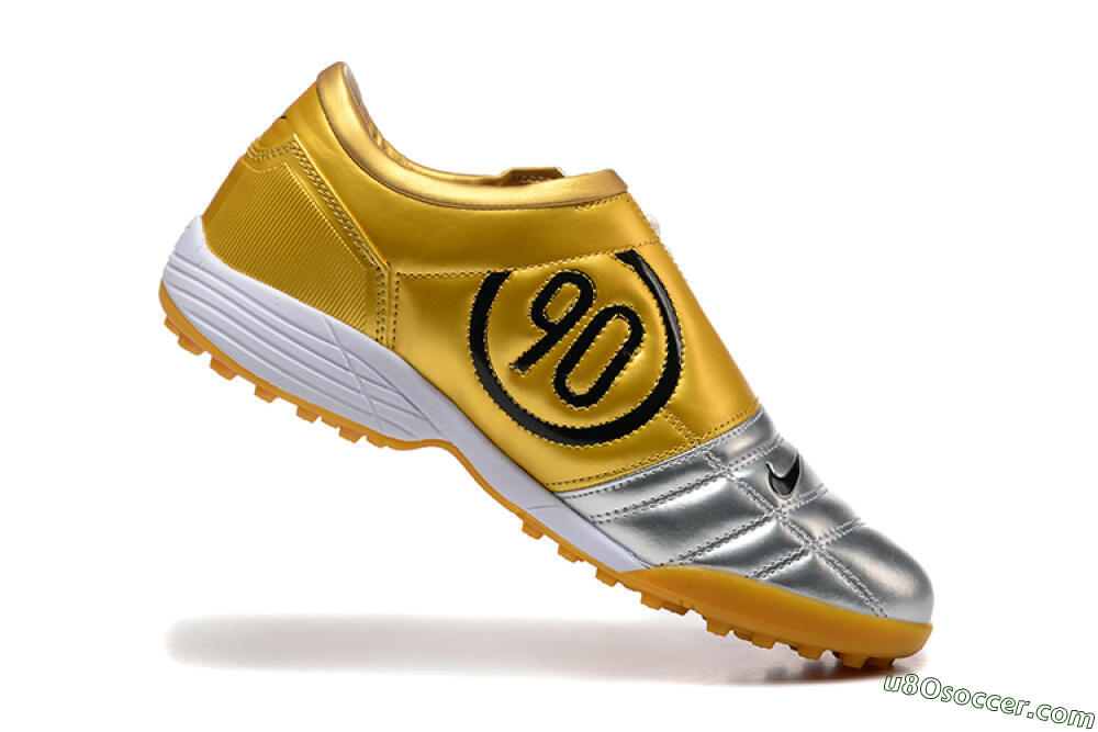 Nike Total 90 III TF Artificial Turf Soccer Shoes - Silver/Black/Yellow 7
