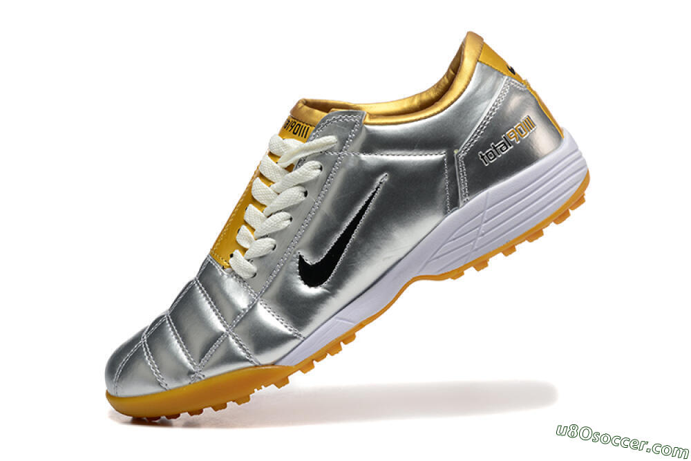 Nike Total 90 III TF Artificial Turf Soccer Shoes - Silver/Black/Yellow 8
