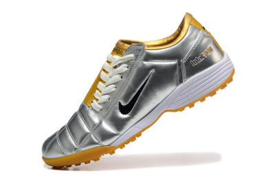 Nike Total 90 III TF Artificial Turf Soccer Shoes - Silver/Black/Yellow