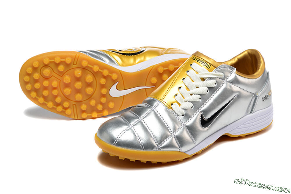 Nike Total 90 III TF Artificial Turf Soccer Shoes - Silver/Black/Yellow 3