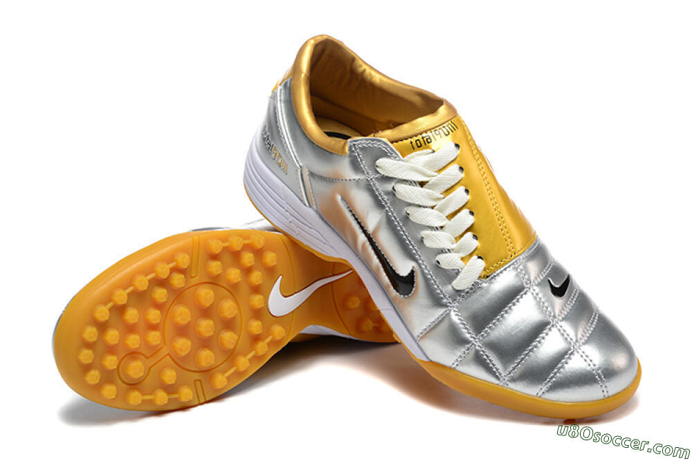 Nike Total 90 III TF Artificial Turf Soccer Shoes - Silver/Black/Yellow 4