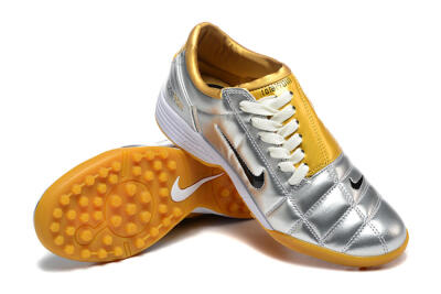 Nike Total 90 III TF Artificial Turf Soccer Shoes - Silver/Black/Yellow