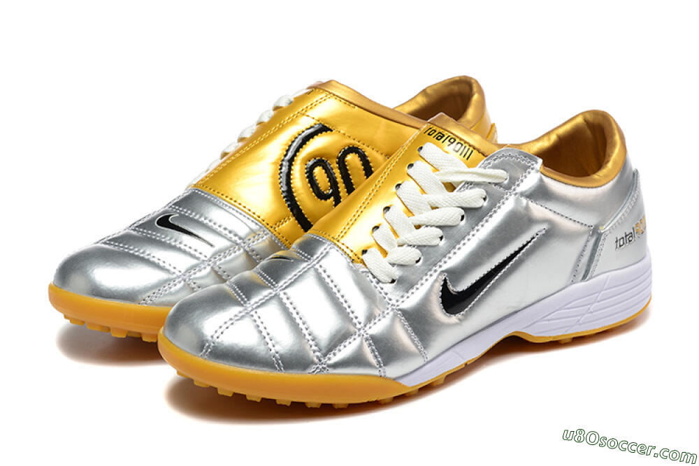 Nike Total 90 III TF Artificial Turf Soccer Shoes - Silver/Black/Yellow 5