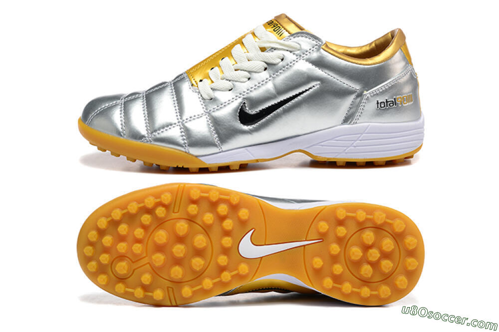 Nike Total 90 III TF Artificial Turf Soccer Shoes - Silver/Black/Yellow 0