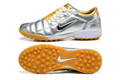 Nike Total 90 III TF Artificial Turf Soccer Shoes - Silver/Black/Yellow