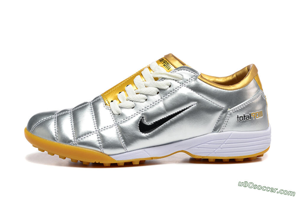 Nike Total 90 III TF Artificial Turf Soccer Shoes - Silver/Black/Yellow 2