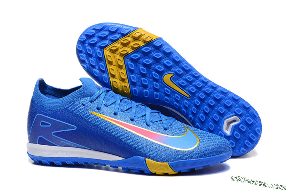 Nike Air Zoom Mercurial Vapor 16 Elite TF Artificial Turf Soccer Shoes - Blue/Gold/Pink 1
