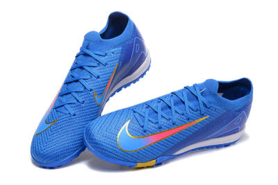 Nike Air Zoom Mercurial Vapor 16 Elite TF Artificial Turf Soccer Shoes - Blue/Gold/Pink