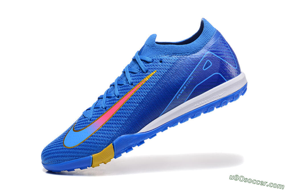 Nike Air Zoom Mercurial Vapor 16 Elite TF Artificial Turf Soccer Shoes - Blue/Gold/Pink 8