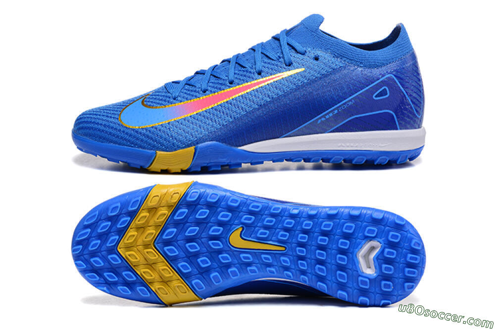 Nike Air Zoom Mercurial Vapor 16 Elite TF Artificial Turf Soccer Shoes - Blue/Gold/Pink 0